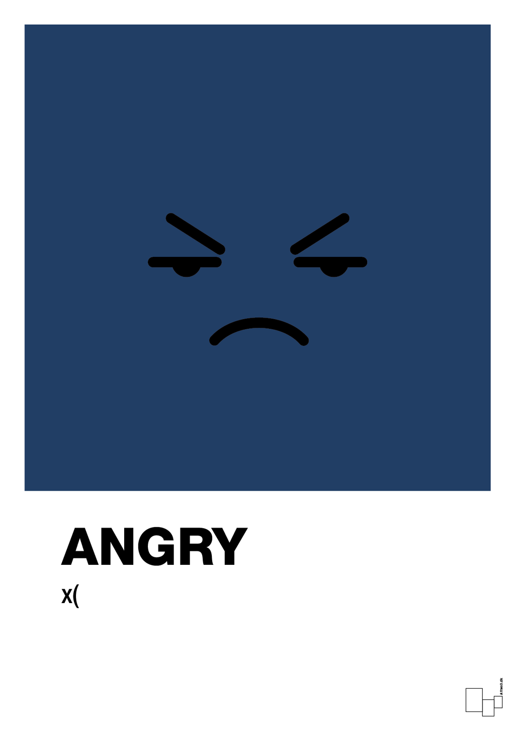 plakat: angry smiley - lapis blue-Smiley-A1two3