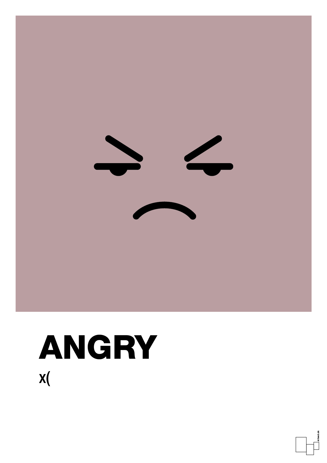 plakat: angry smiley - light rose-Smiley-A1two3