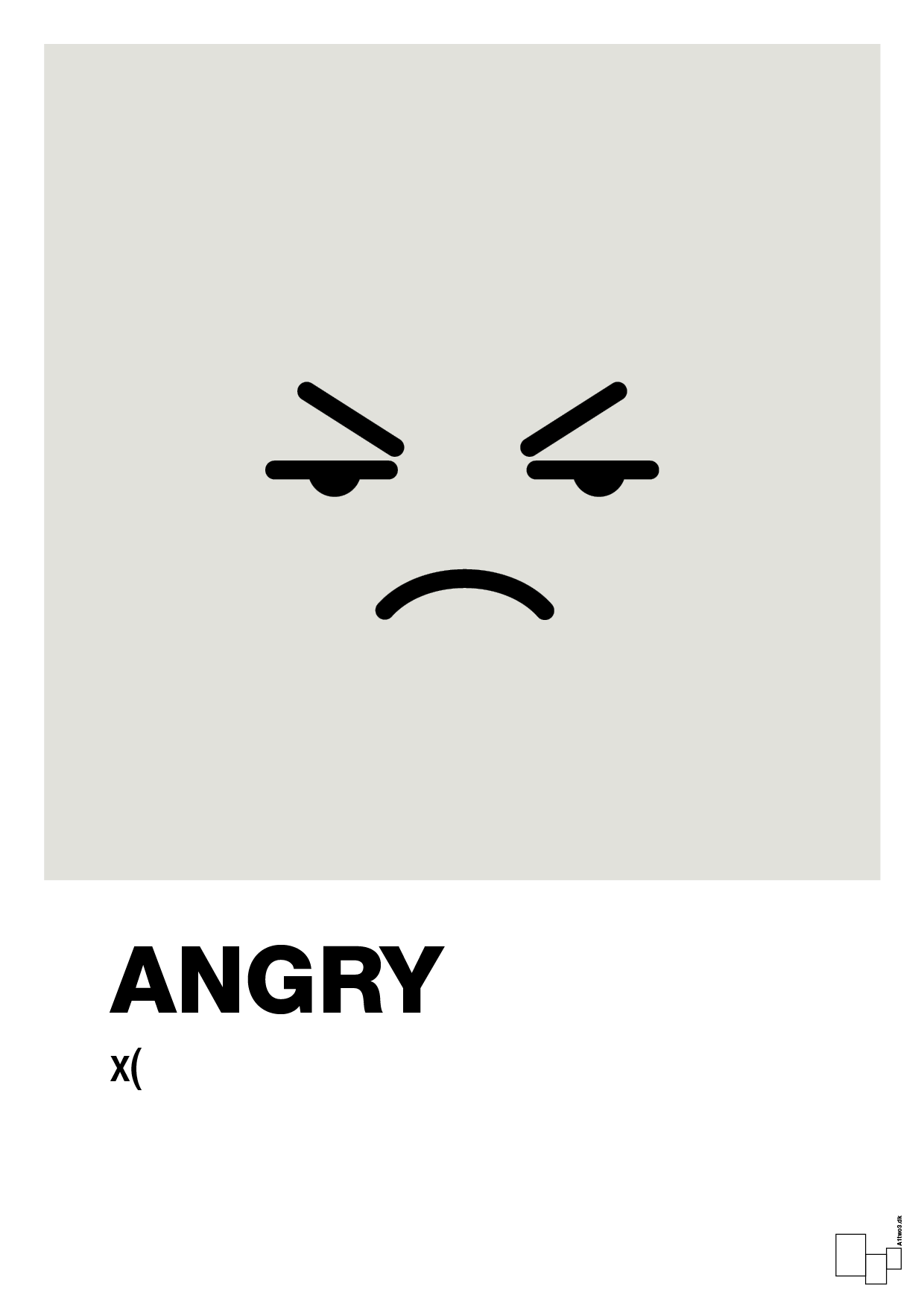 plakat: angry smiley - painters white-Smiley-A1two3