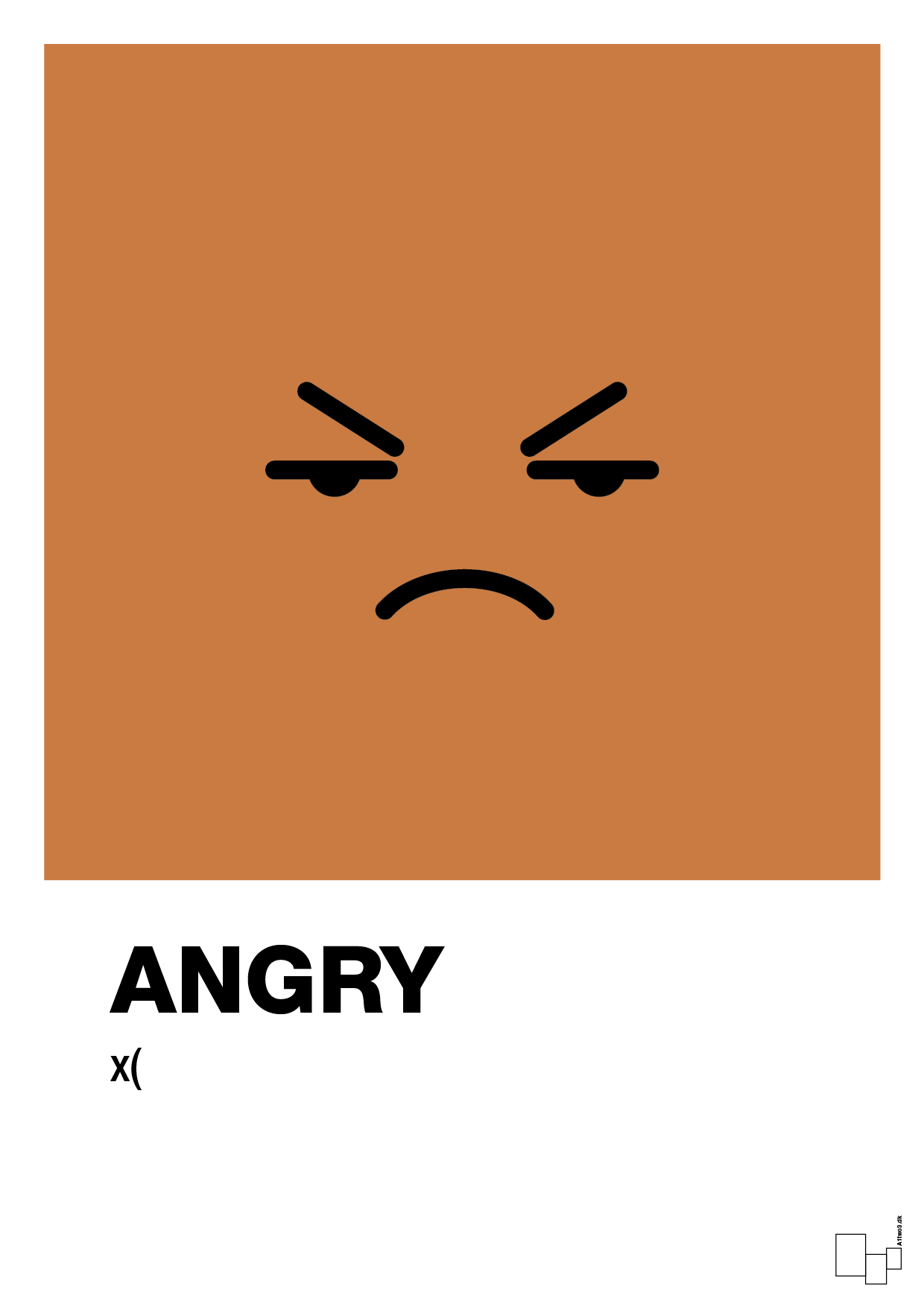 plakat: angry smiley - rumba orange-Smiley-A1two3