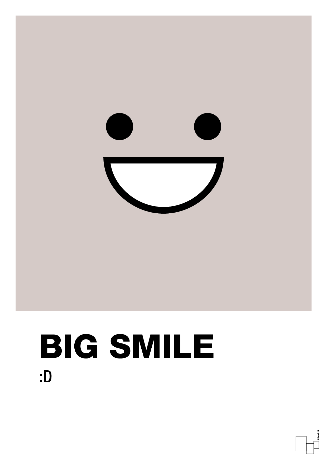 plakat: big smile smiley - broken beige-Smiley-A1two3