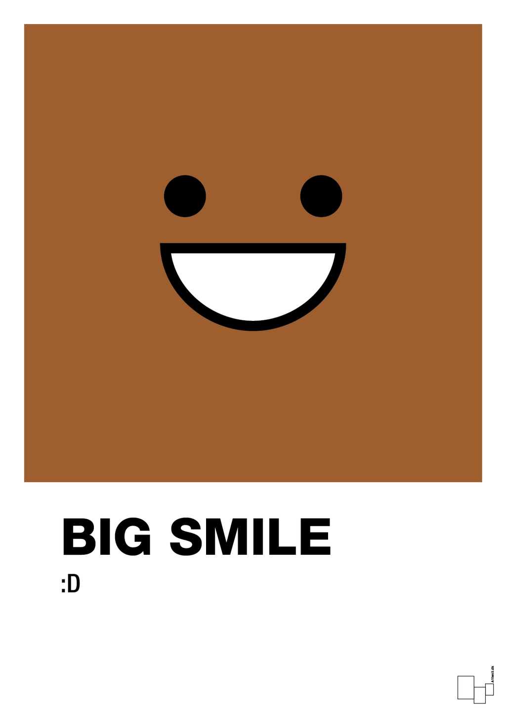 plakat: big smile smiley - cognac-Smiley-A1two3