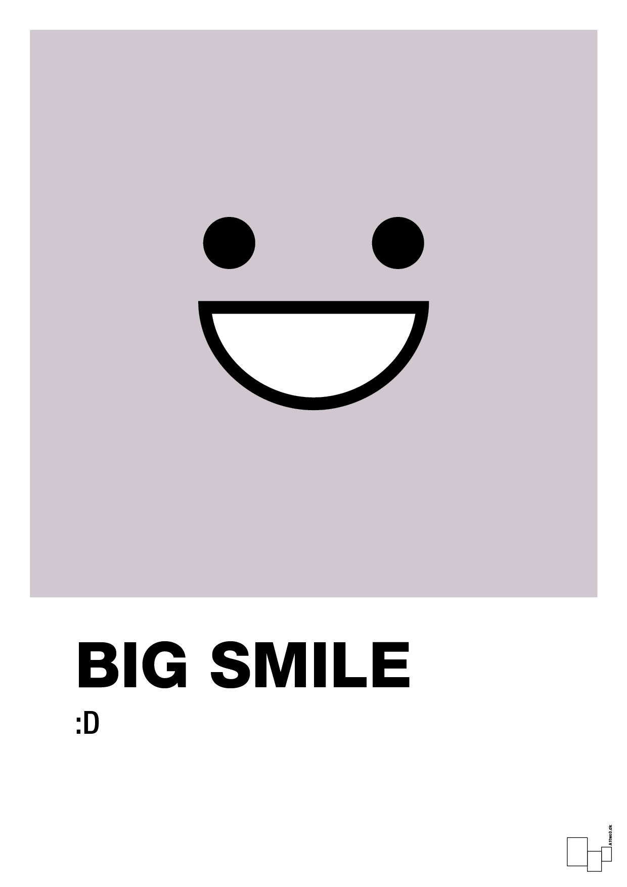 plakat: big smile smiley - dusty lilac-Smiley-A1two3