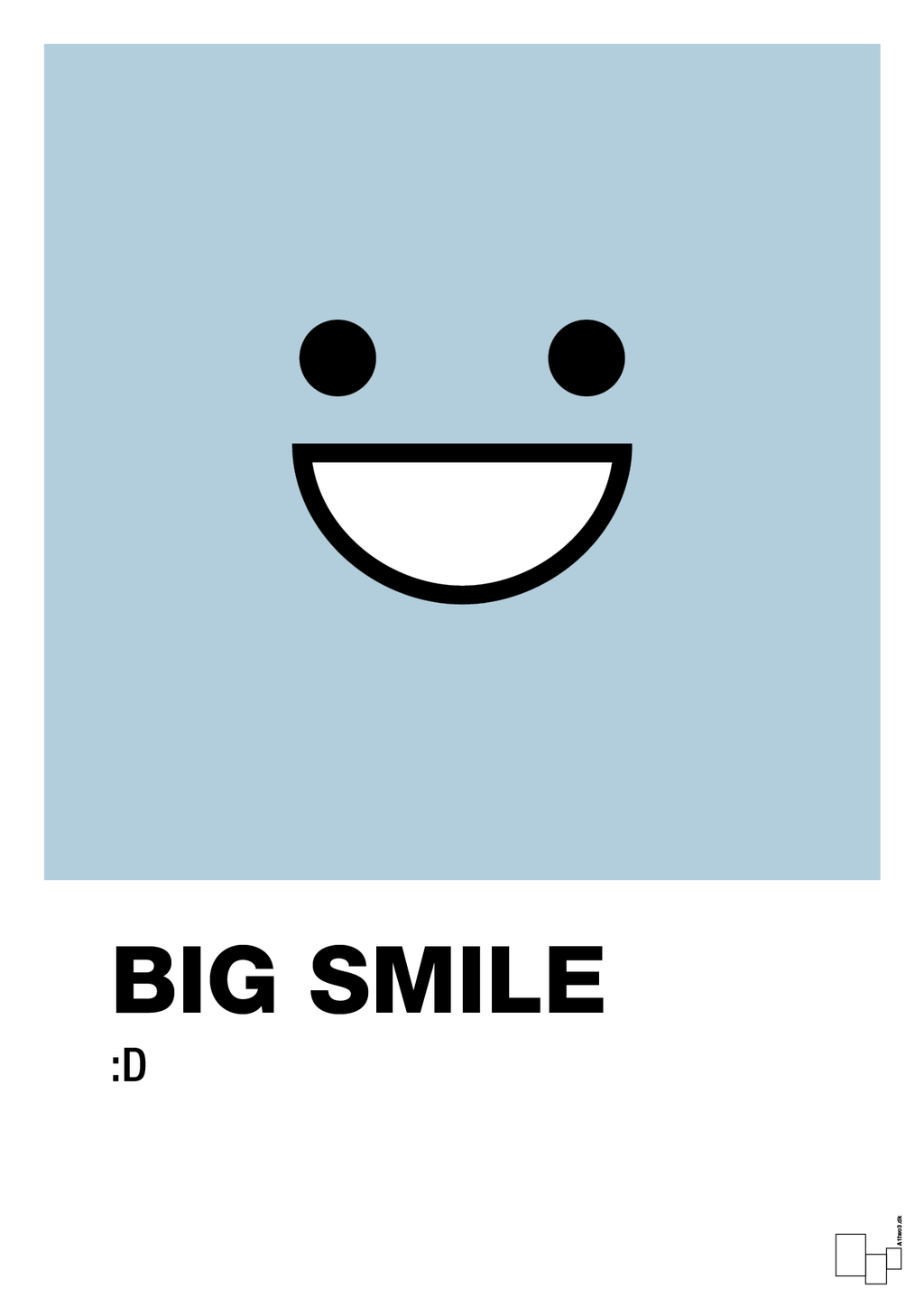 plakat: big smile smiley - heavenly blue-Smiley-A1two3
