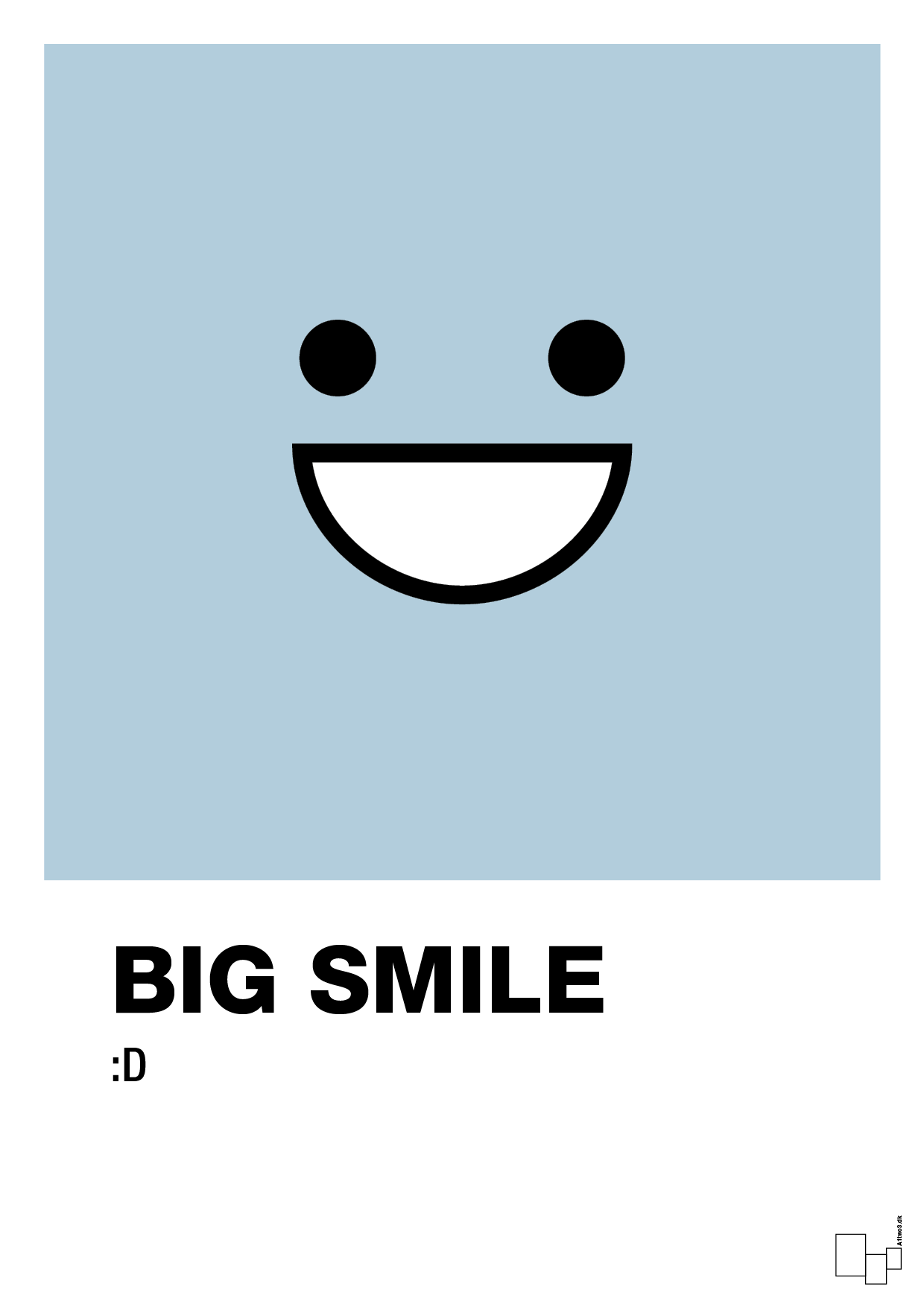 plakat: big smile smiley - heavenly blue-Smiley-A1two3