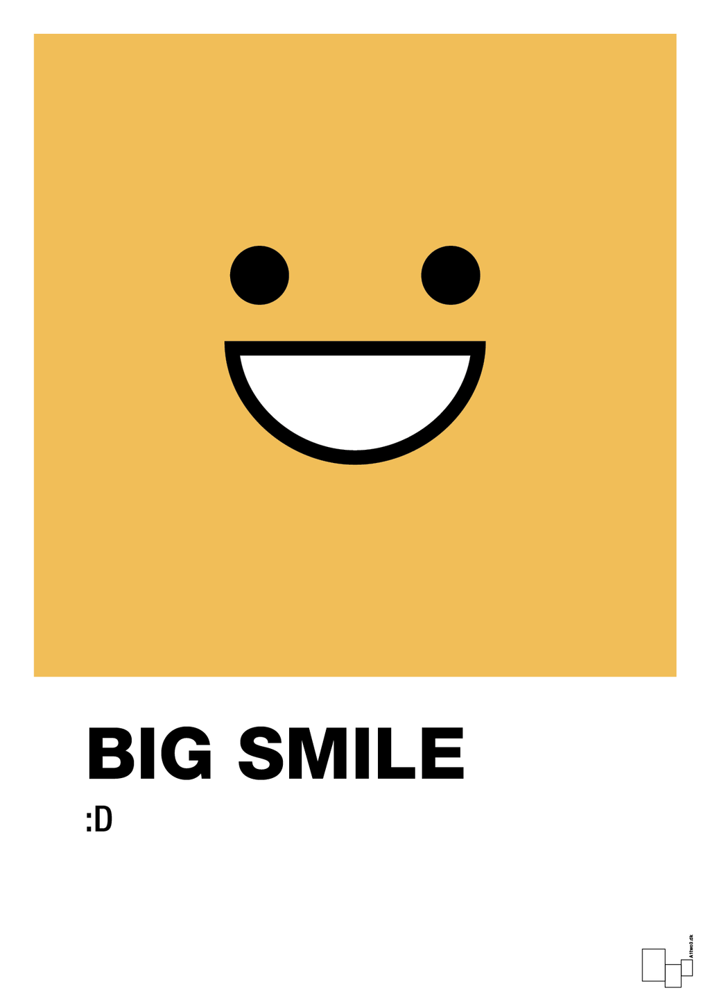 plakat: big smile smiley - honeycomb-Smiley-A1two3