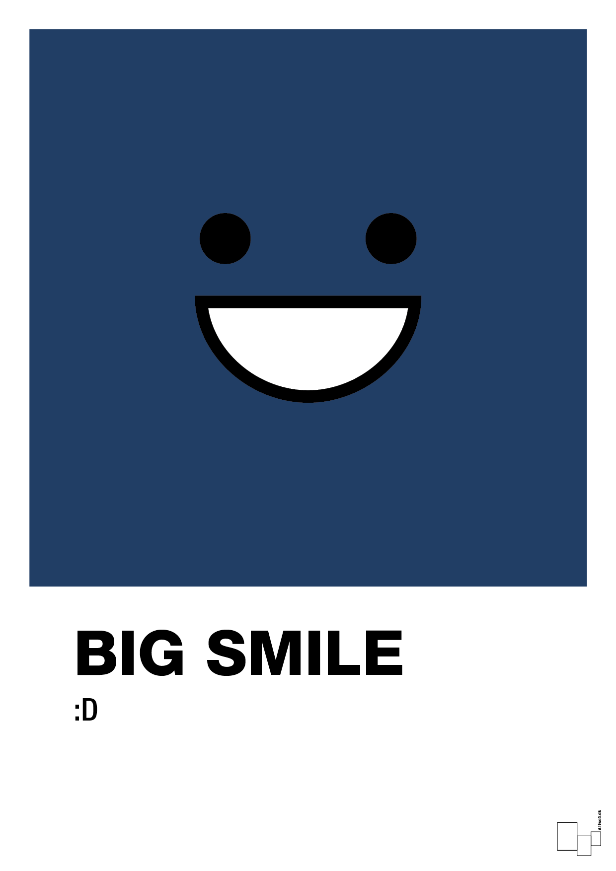plakat: big smile smiley - lapis blue-Smiley-A1two3