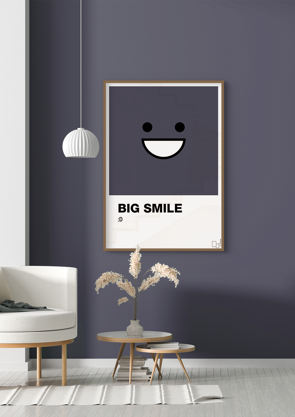 plakat: big smile smiley - graphic charcoal-Smiley-A1two3