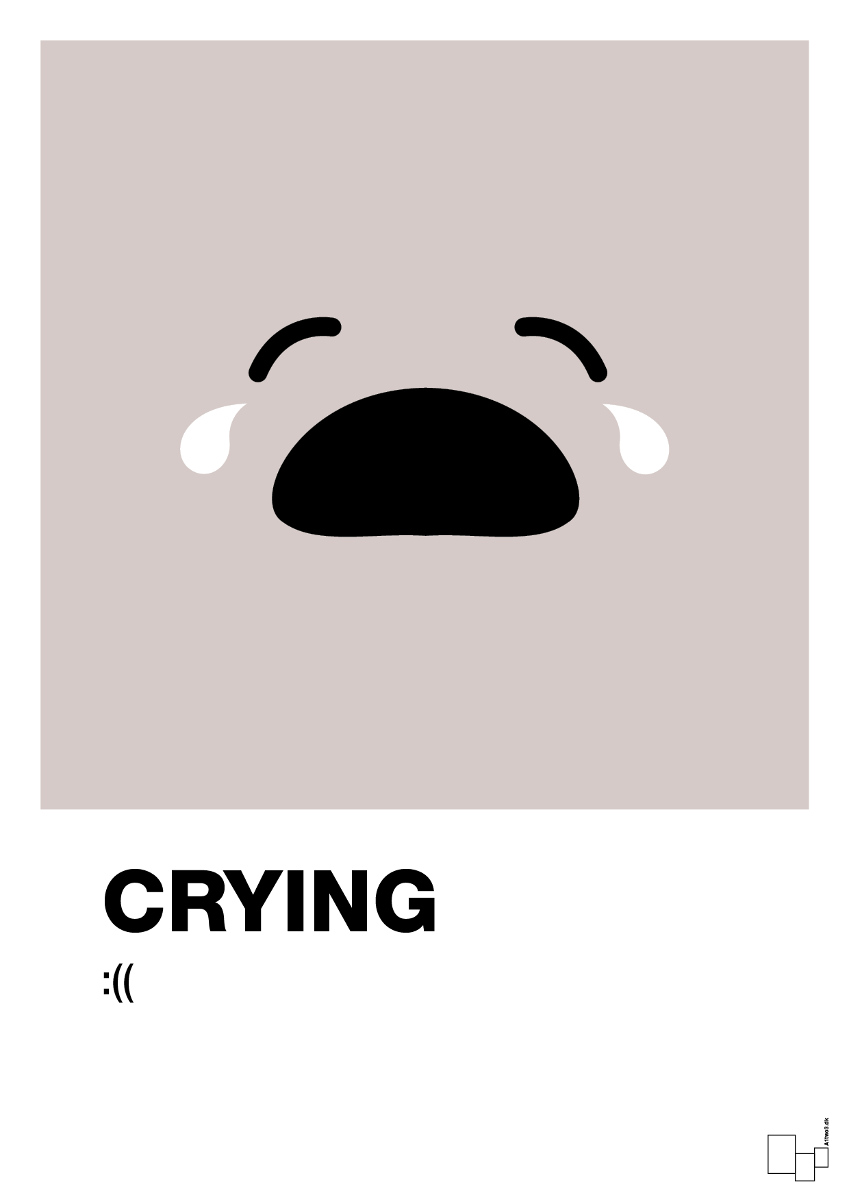 plakat: crying smiley - broken beige-Smiley-A1two3