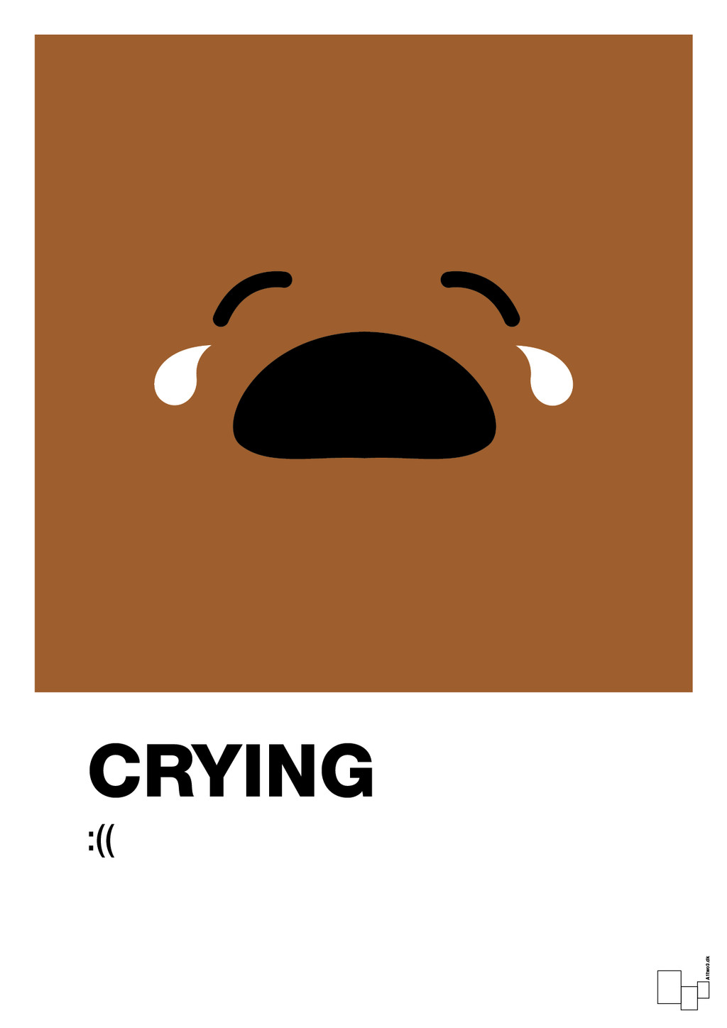 plakat: crying smiley - cognac-Smiley-A1two3