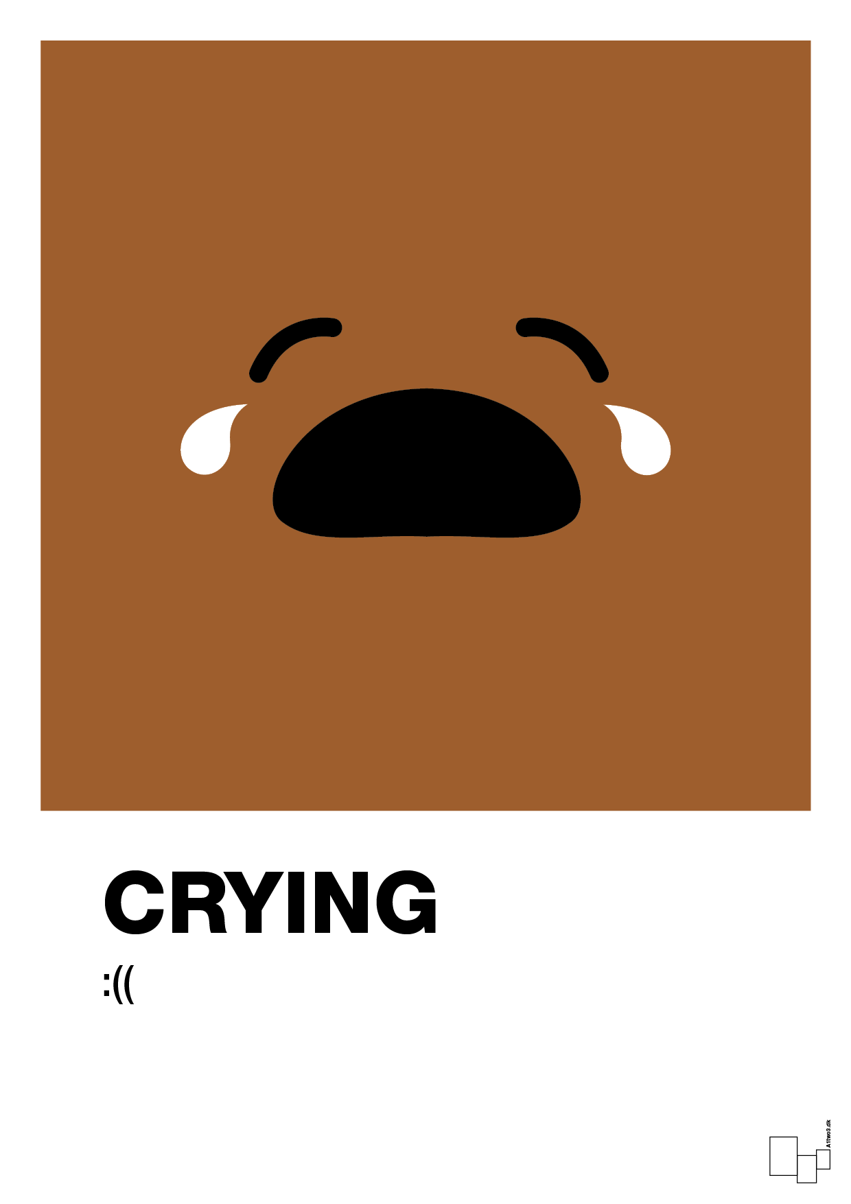plakat: crying smiley - cognac-Smiley-A1two3