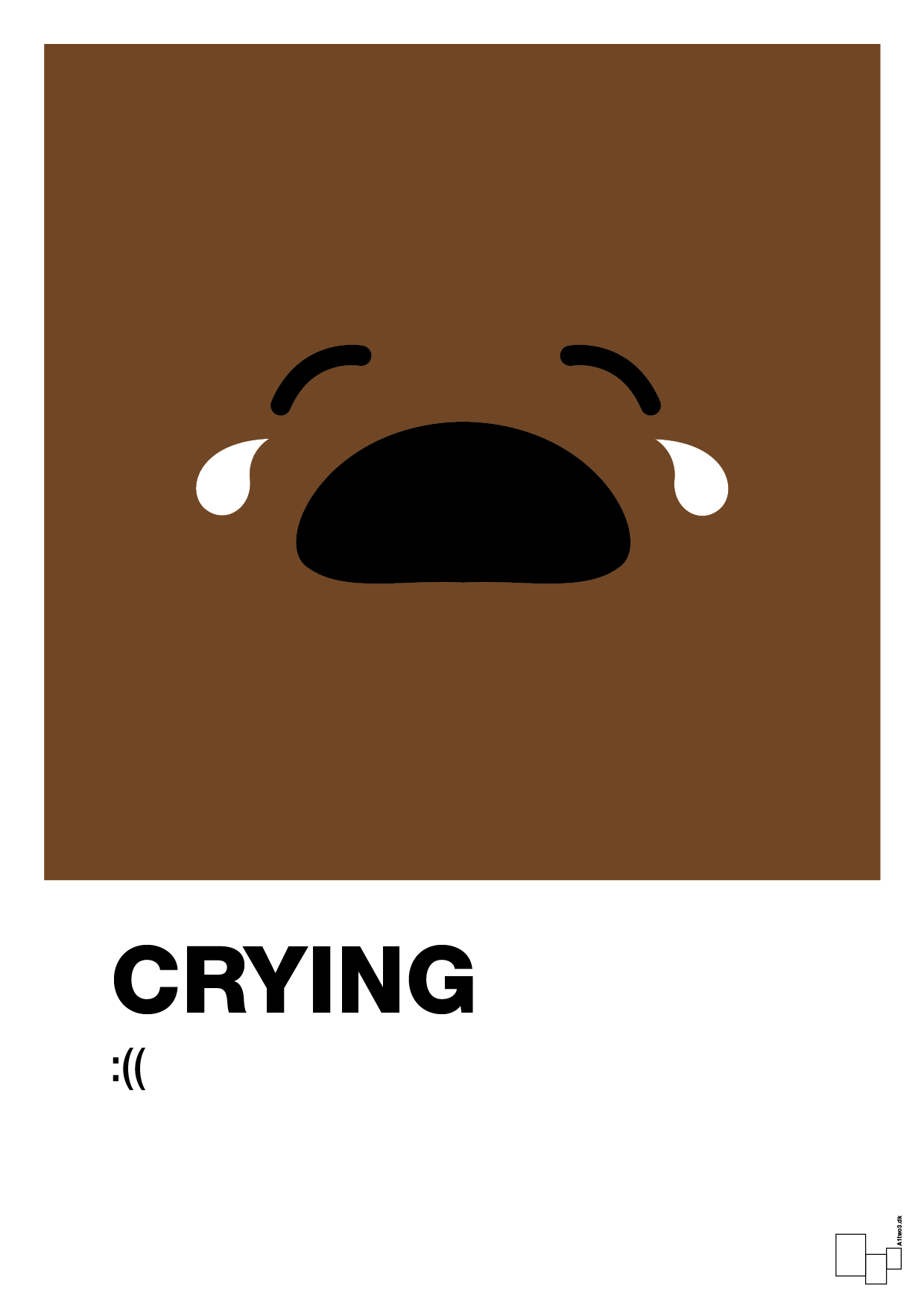 plakat: crying smiley - dark brown-Smiley-A1two3
