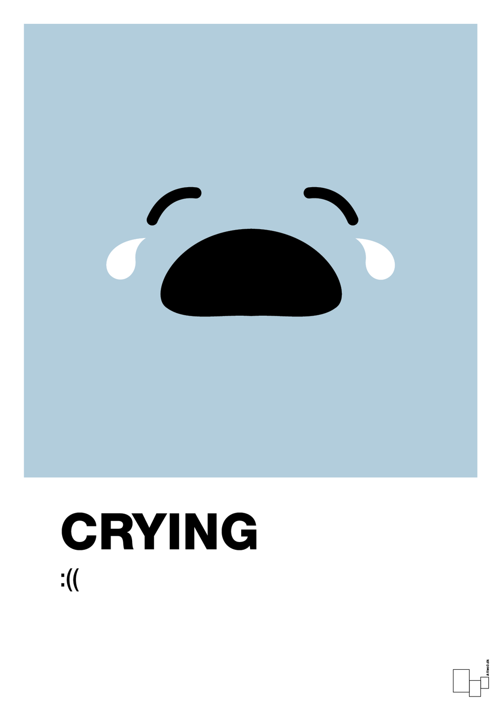 plakat: crying smiley - heavenly blue-Smiley-A1two3
