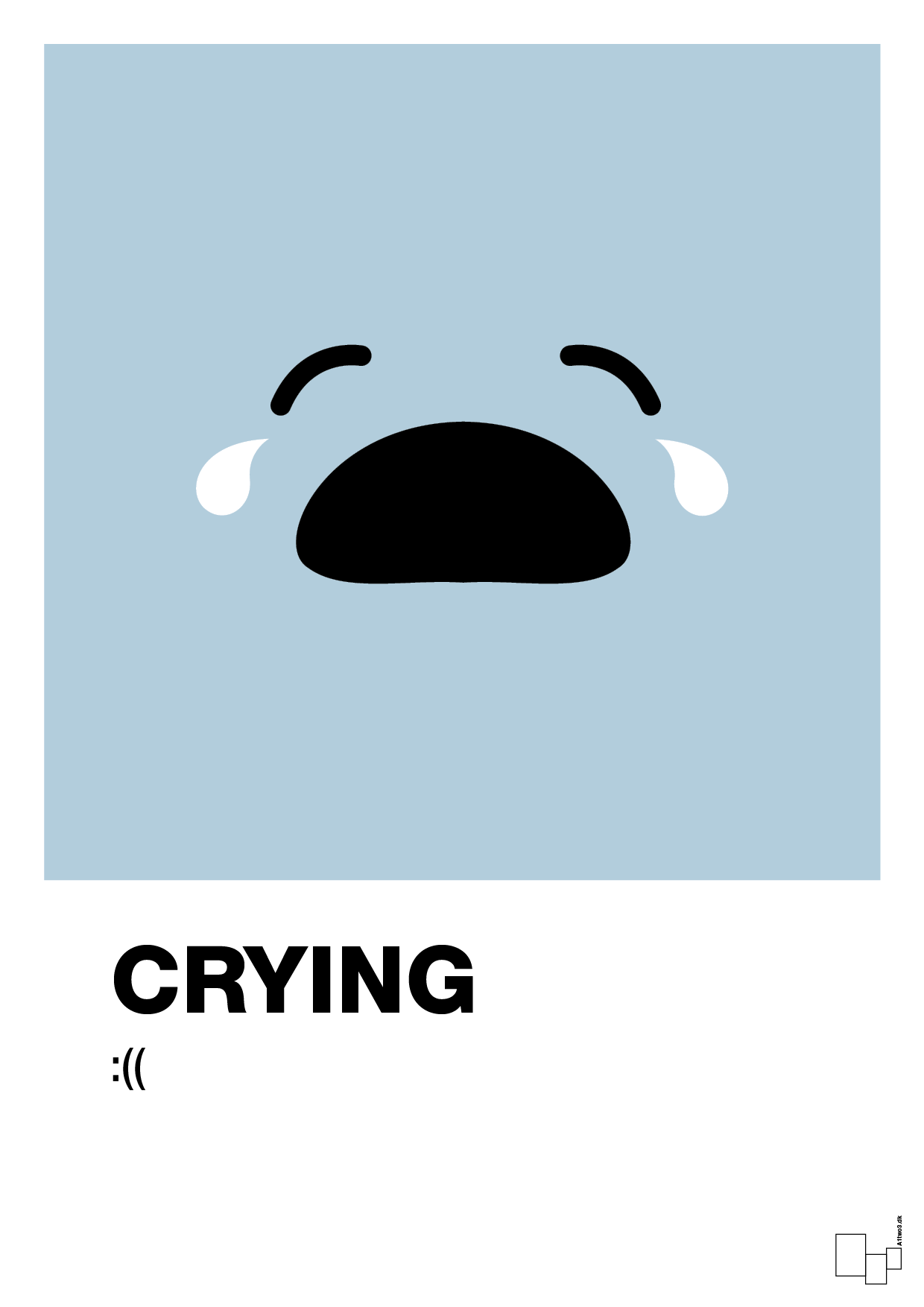 plakat: crying smiley - heavenly blue-Smiley-A1two3
