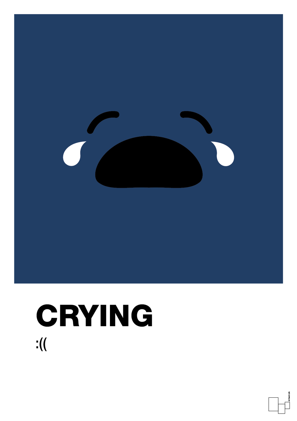 plakat: crying smiley - lapis blue-Smiley-A1two3