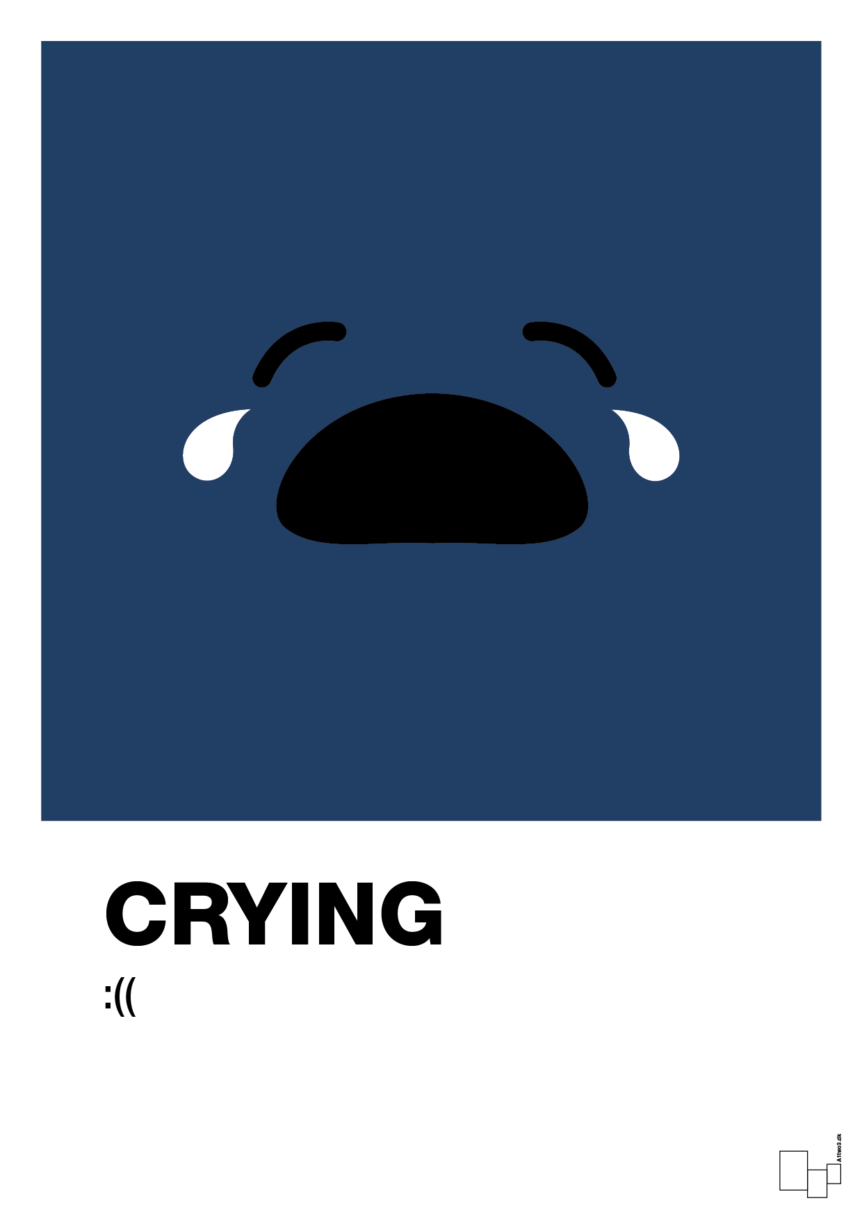 plakat: crying smiley - lapis blue-Smiley-A1two3