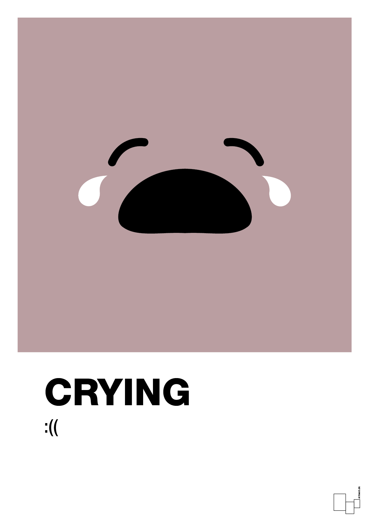 plakat: crying smiley - light rose-Smiley-A1two3
