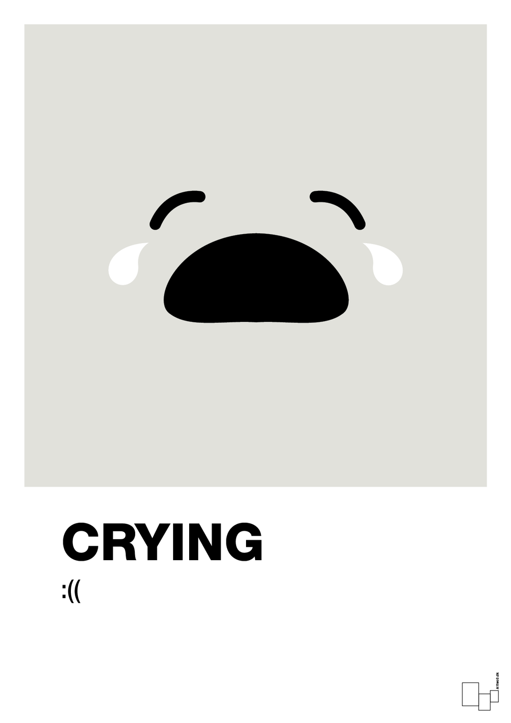 plakat: crying smiley - painters white-Smiley-A1two3