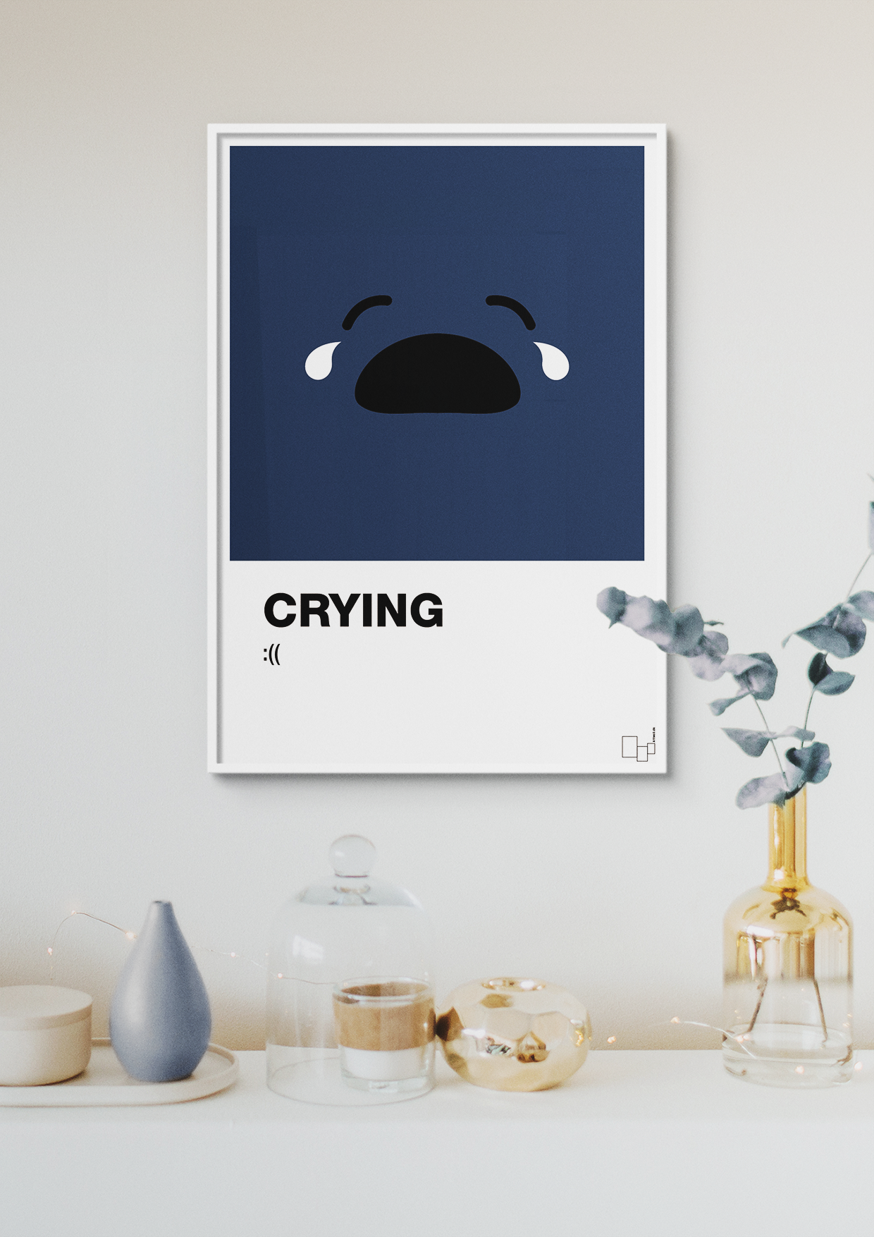 plakat: crying smiley - graphic charcoal-Smiley-A1two3