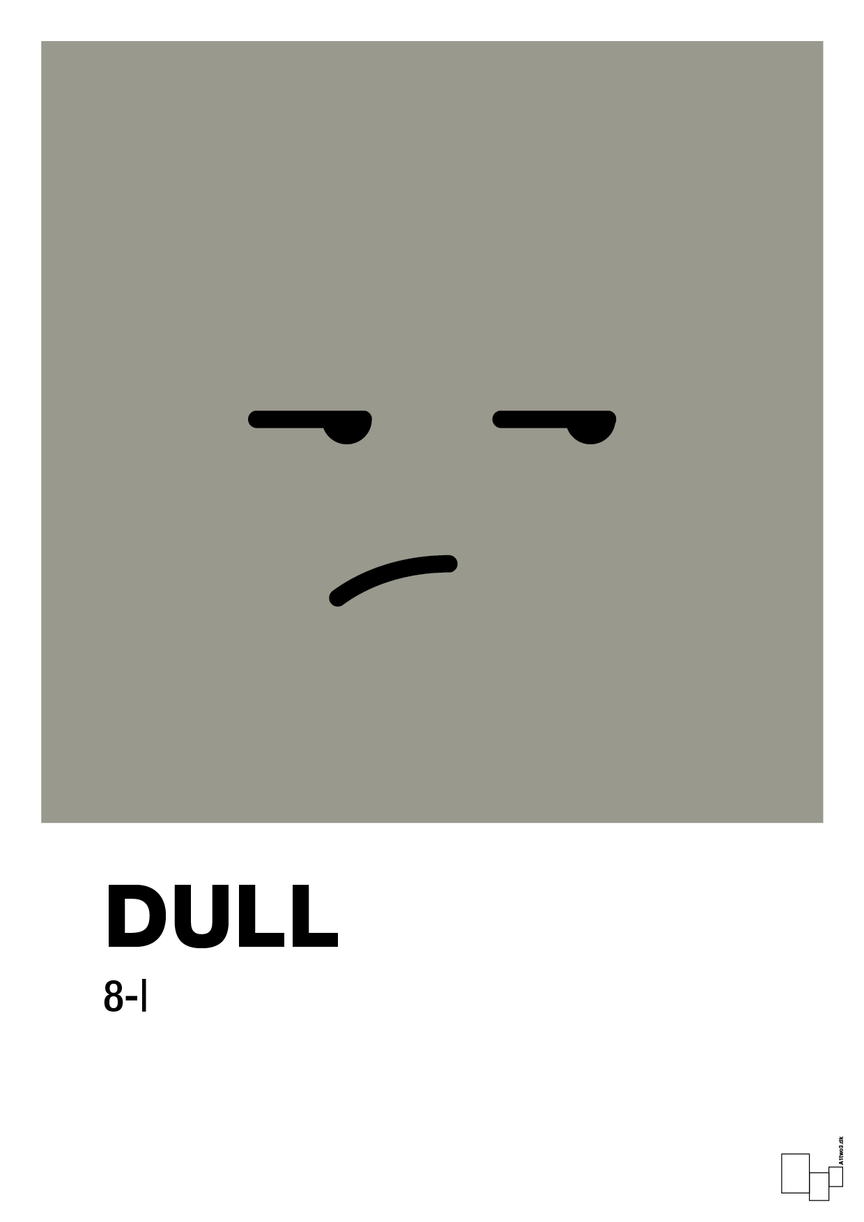 plakat: dull smiley - battleship gray-Smiley-A1two3