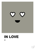 plakat: in love smiley - battleship gray-Smiley-A1two3