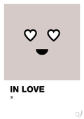 plakat: in love smiley - broken beige-Smiley-A1two3