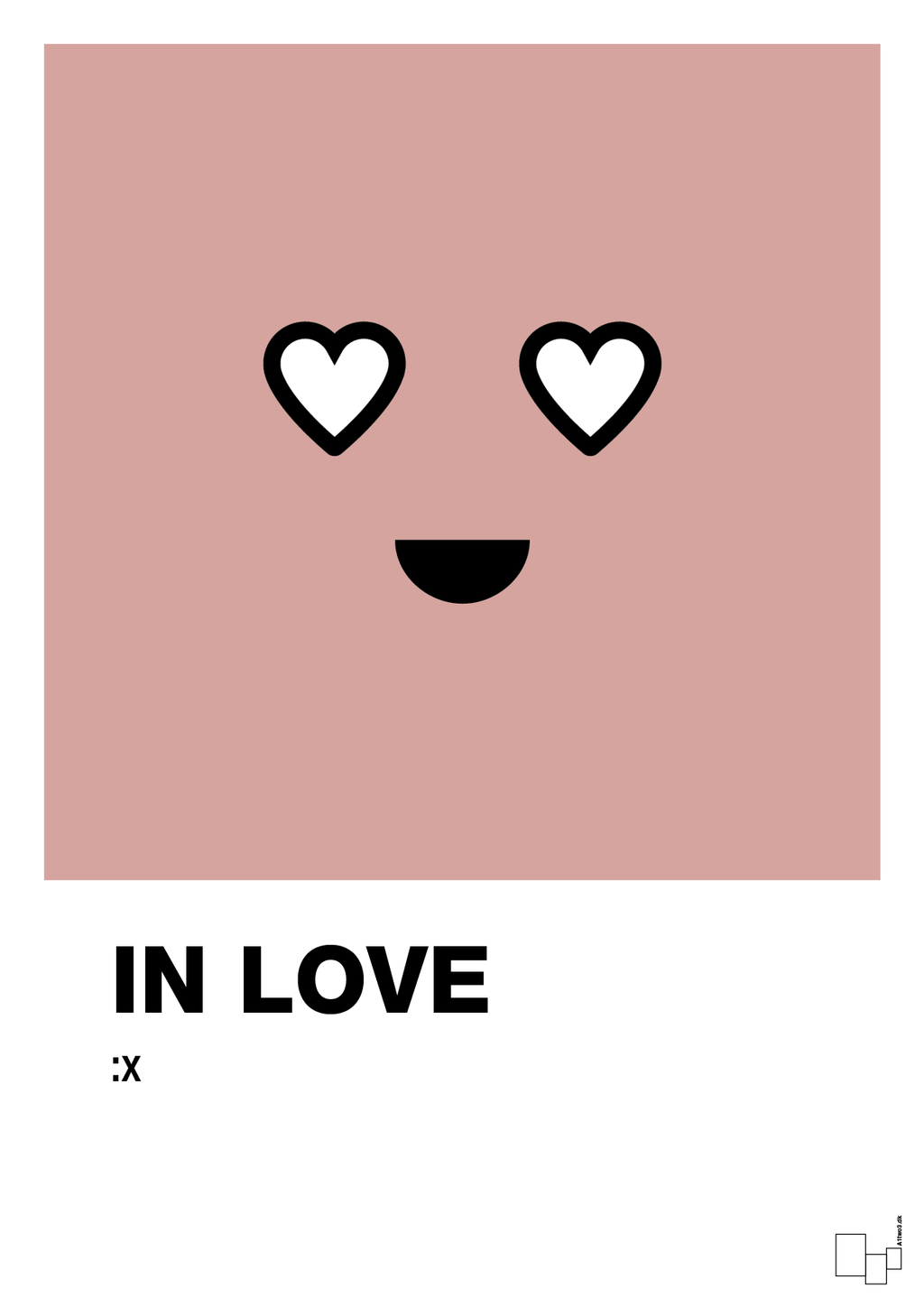 plakat: in love smiley - bubble shell-Smiley-A1two3