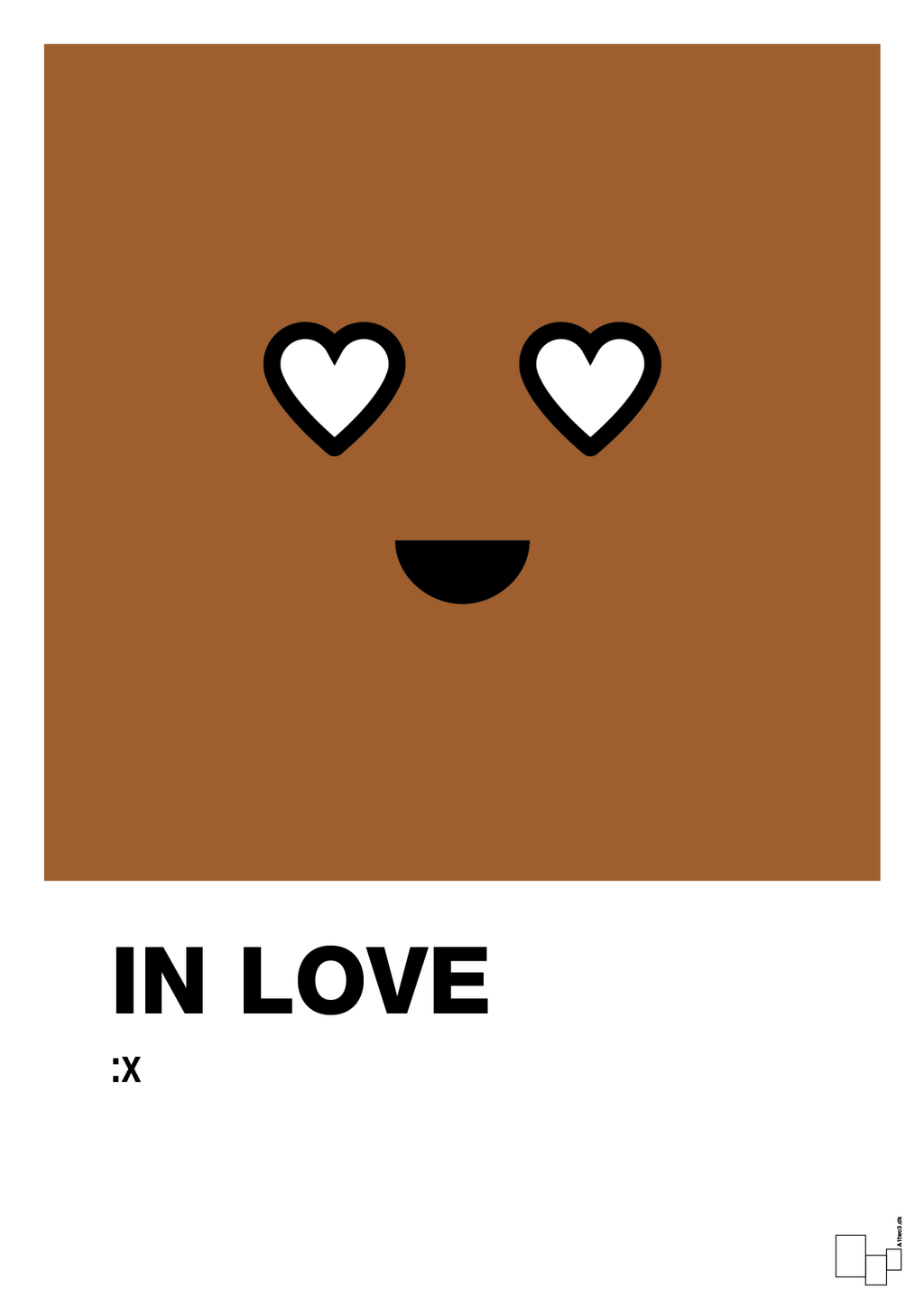 plakat: in love smiley - cognac-Smiley-A1two3