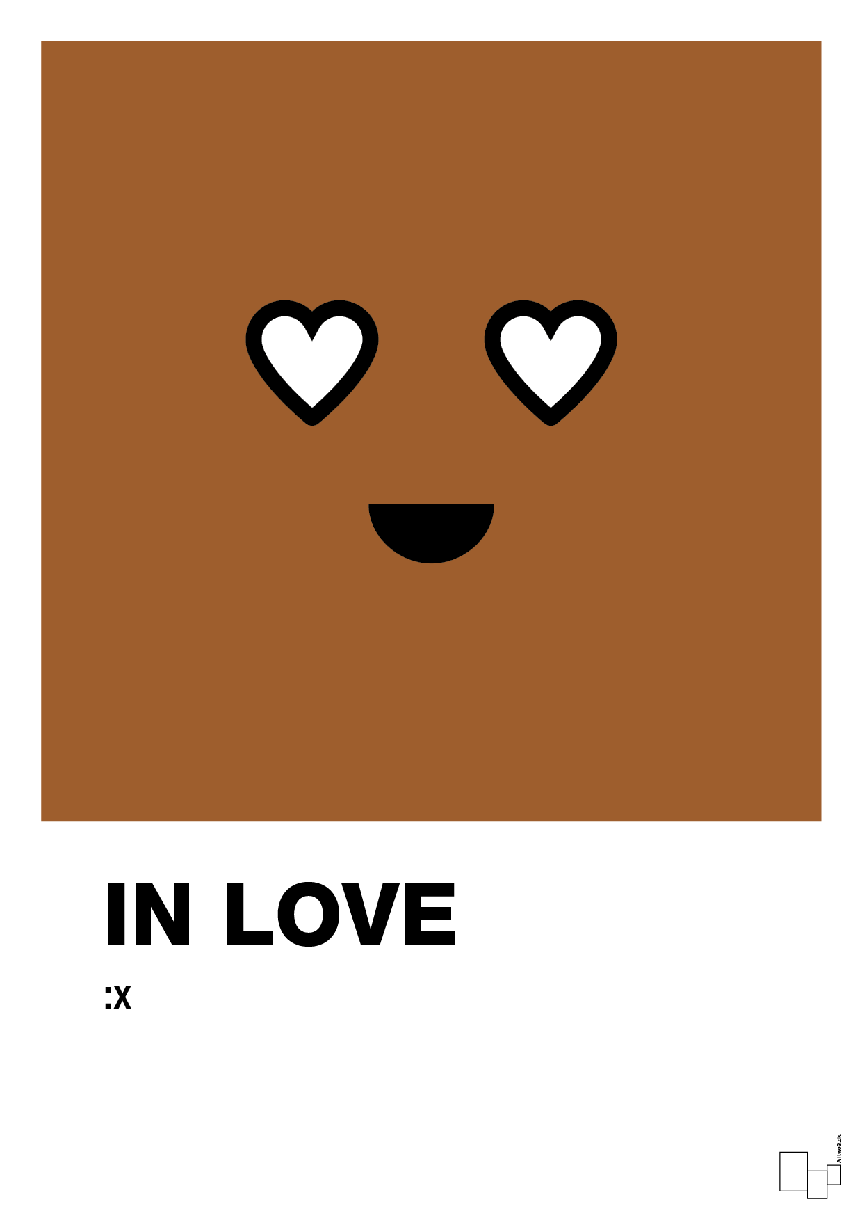 plakat: in love smiley - cognac-Smiley-A1two3