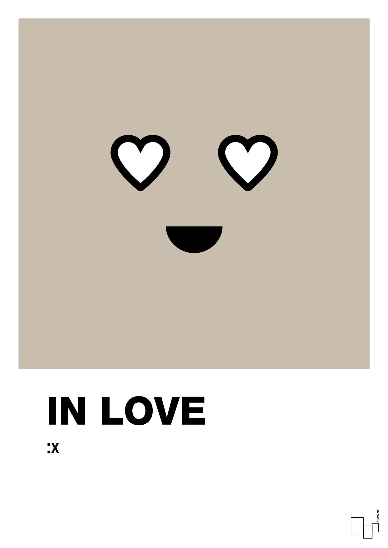 plakat: in love smiley - creamy mushroom-Smiley-A1two3