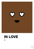 plakat: in love smiley - dark brown-Smiley-A1two3