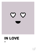 plakat: in love smiley - dusty lilac-Smiley-A1two3