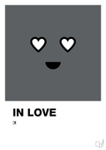 plakat: in love smiley - graphic charcoal-Smiley-A1two3