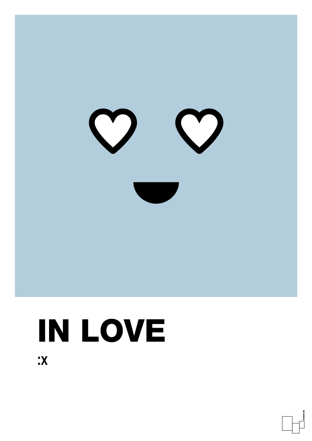 plakat: in love smiley - heavenly blue-Smiley-A1two3