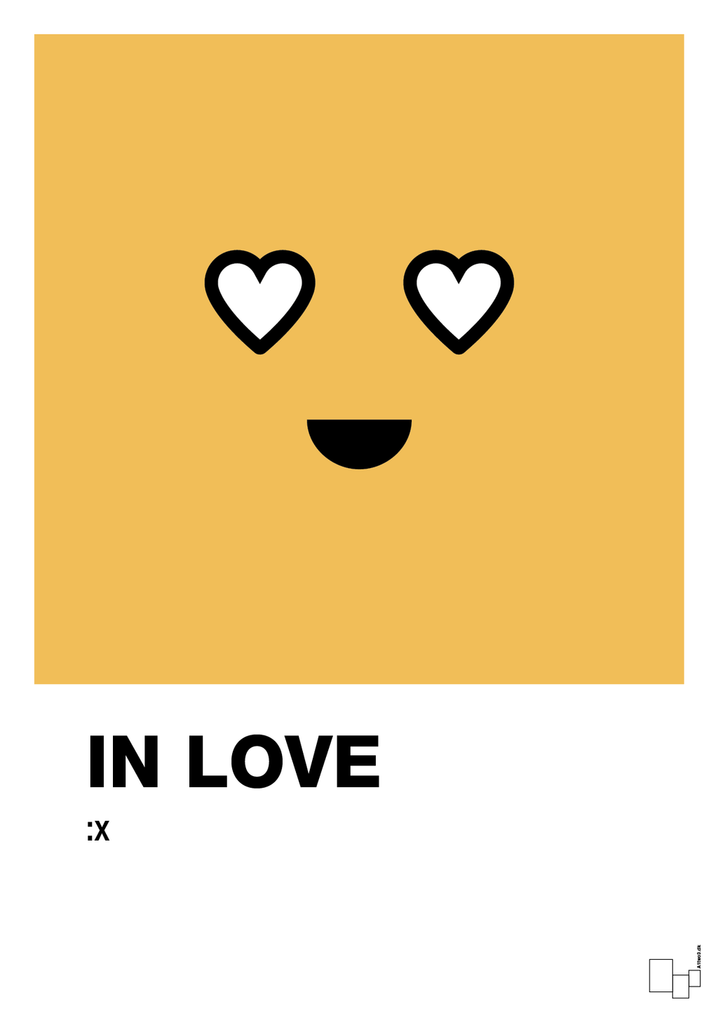 plakat: in love smiley - honeycomb-Smiley-A1two3