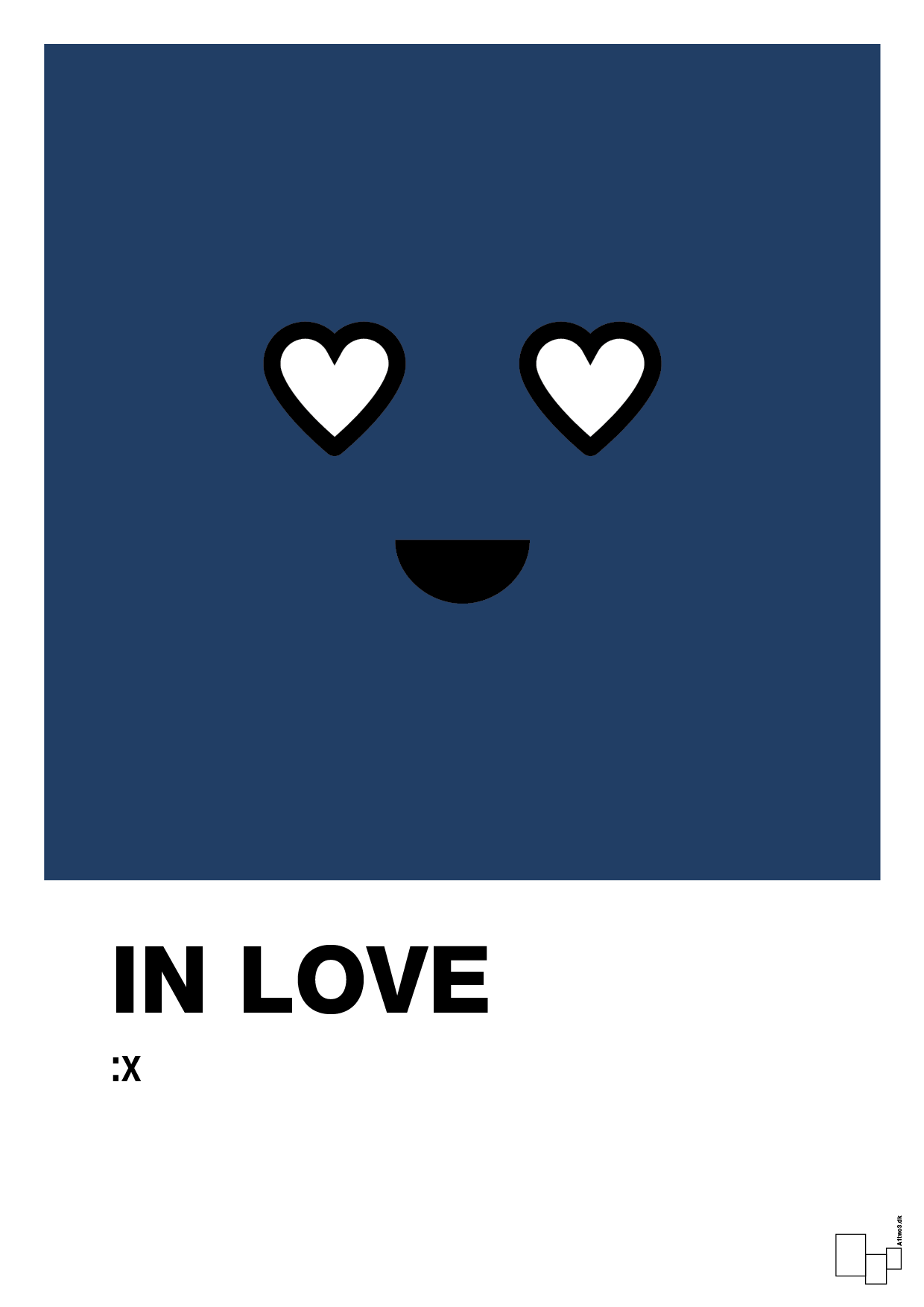 plakat: in love smiley - lapis blue-Smiley-A1two3