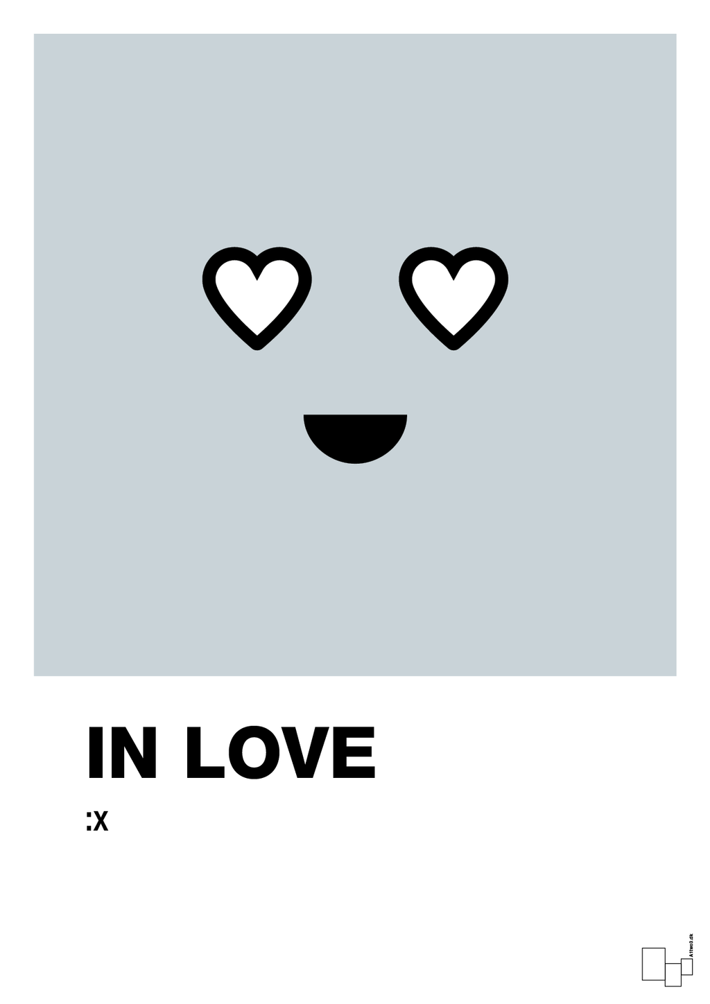 plakat: in love smiley - light drizzle-Smiley-A1two3