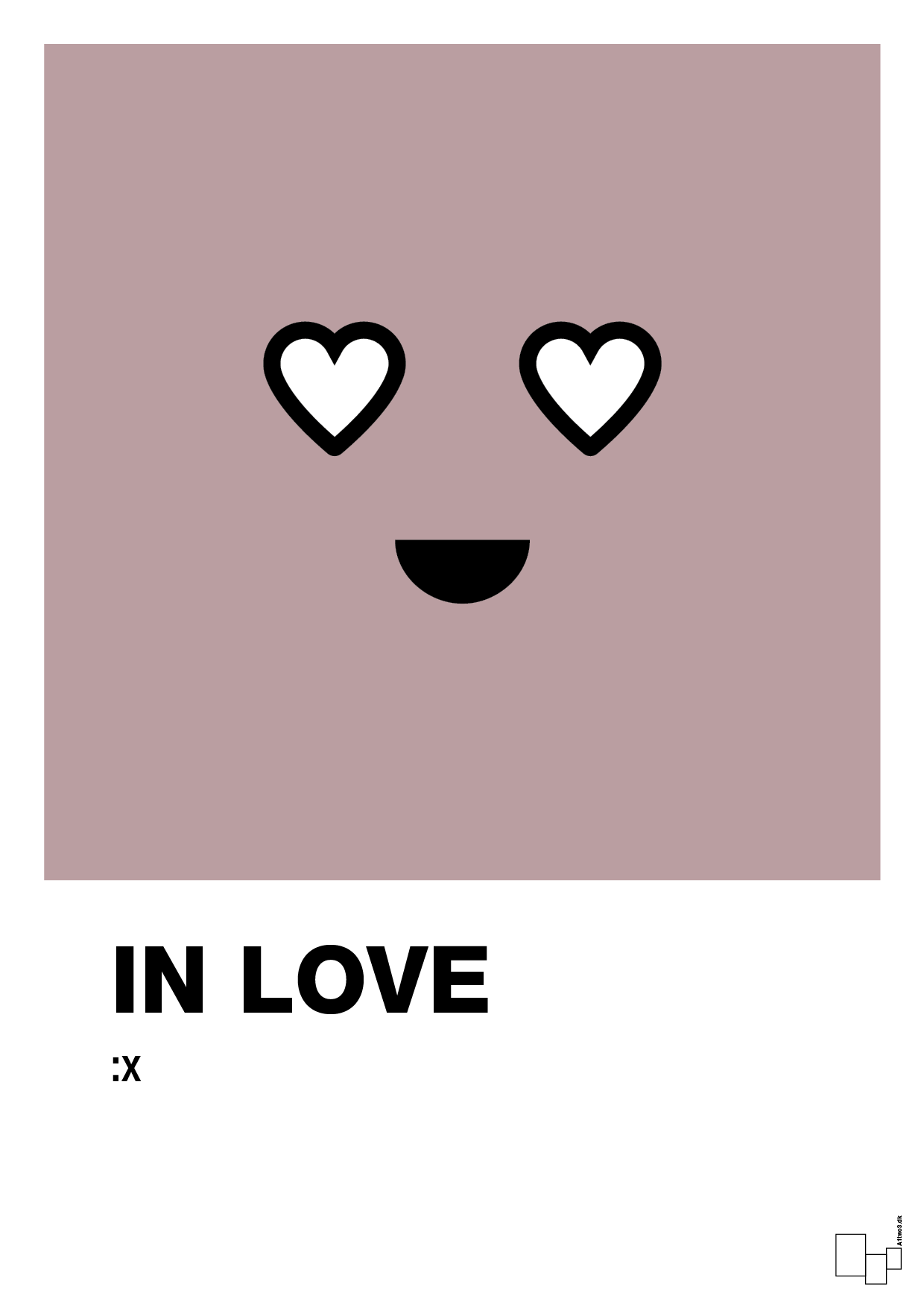 plakat: in love smiley - light rose-Smiley-A1two3