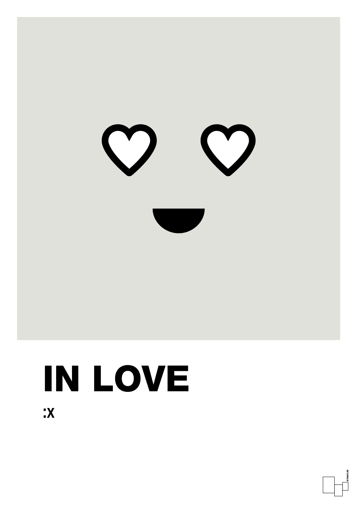 plakat: in love smiley - painters white-Smiley-A1two3