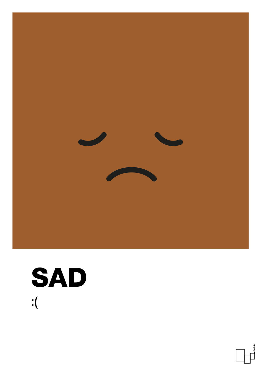 plakat: sad smiley - cognac-Smiley-A1two3