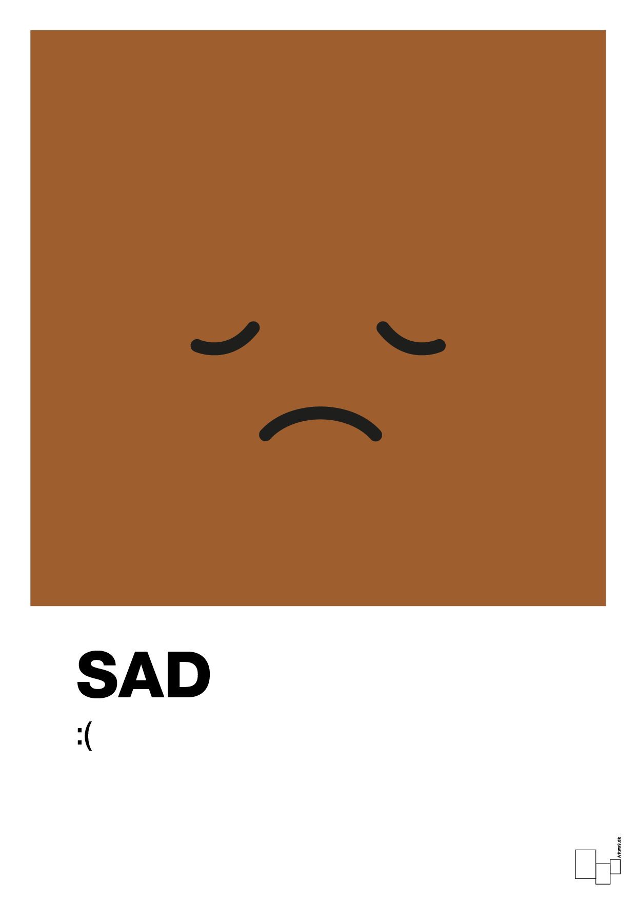 plakat: sad smiley - cognac-Smiley-A1two3