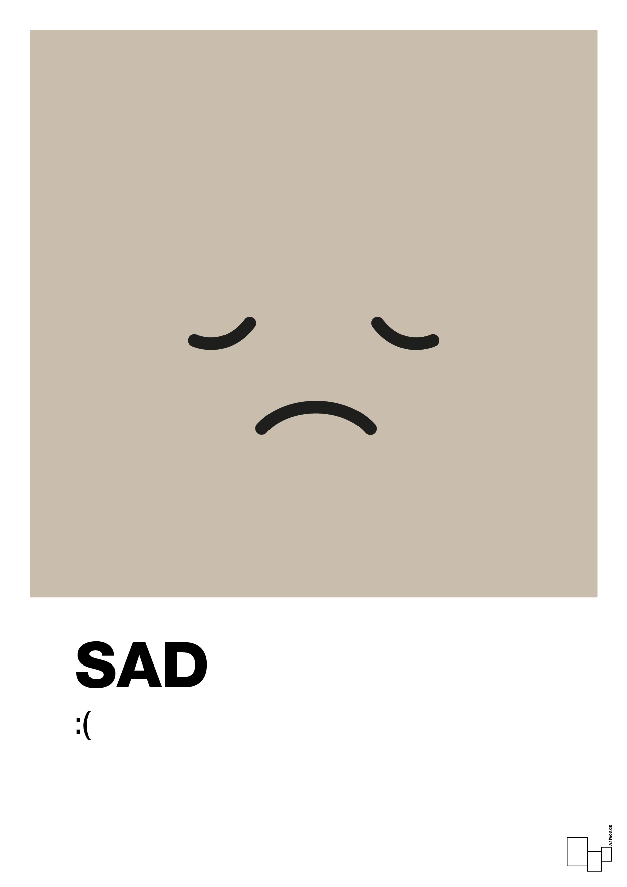 plakat: sad smiley - creamy mushroom-Smiley-A1two3