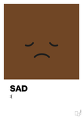 plakat: sad smiley - dark brown-Smiley-A1two3