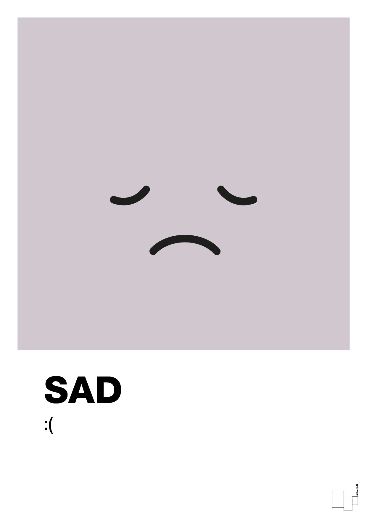plakat: sad smiley - dusty lilac-Smiley-A1two3