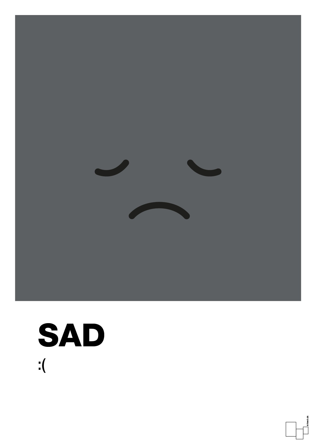 plakat: sad smiley - graphic charcoal-Smiley-A1two3