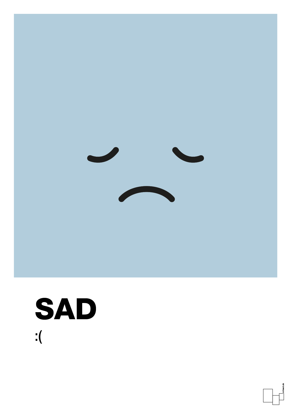 plakat: sad smiley - heavenly blue-Smiley-A1two3