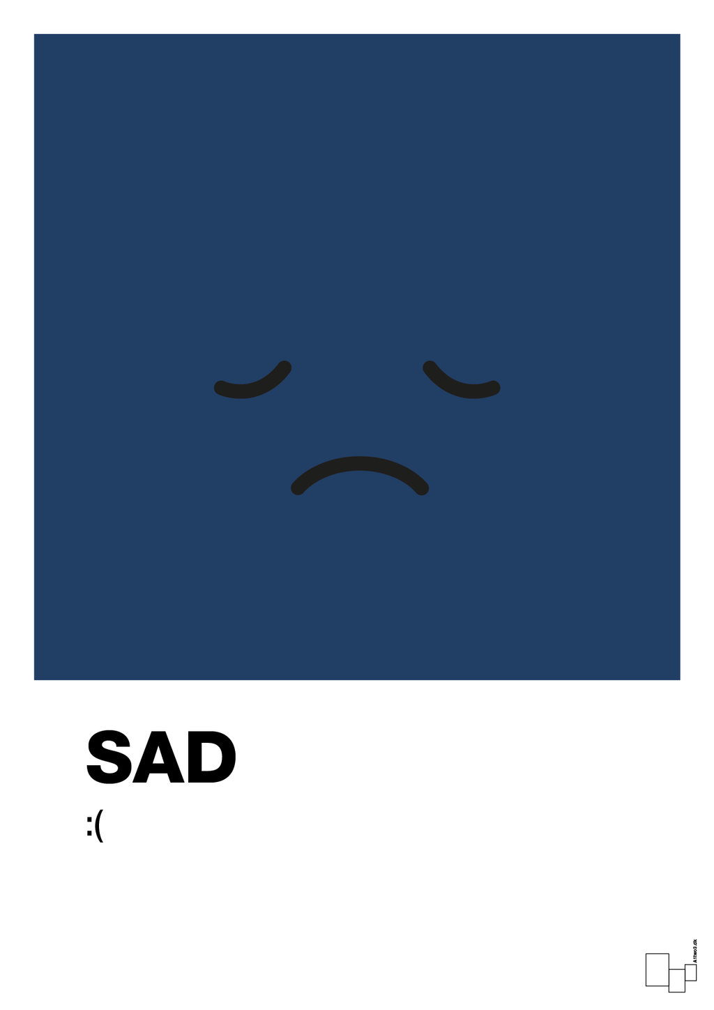 plakat: sad smiley - lapis blue-Smiley-A1two3