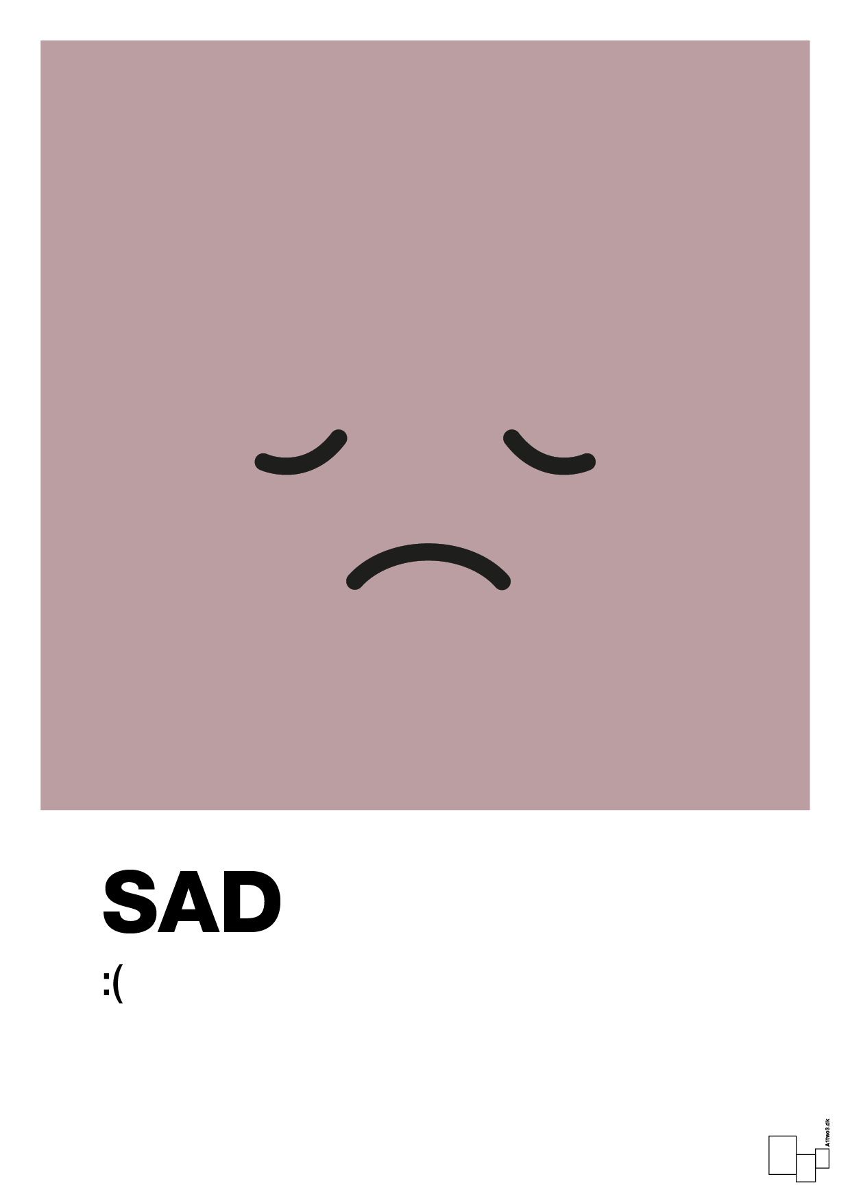 plakat: sad smiley - light rose-Smiley-A1two3