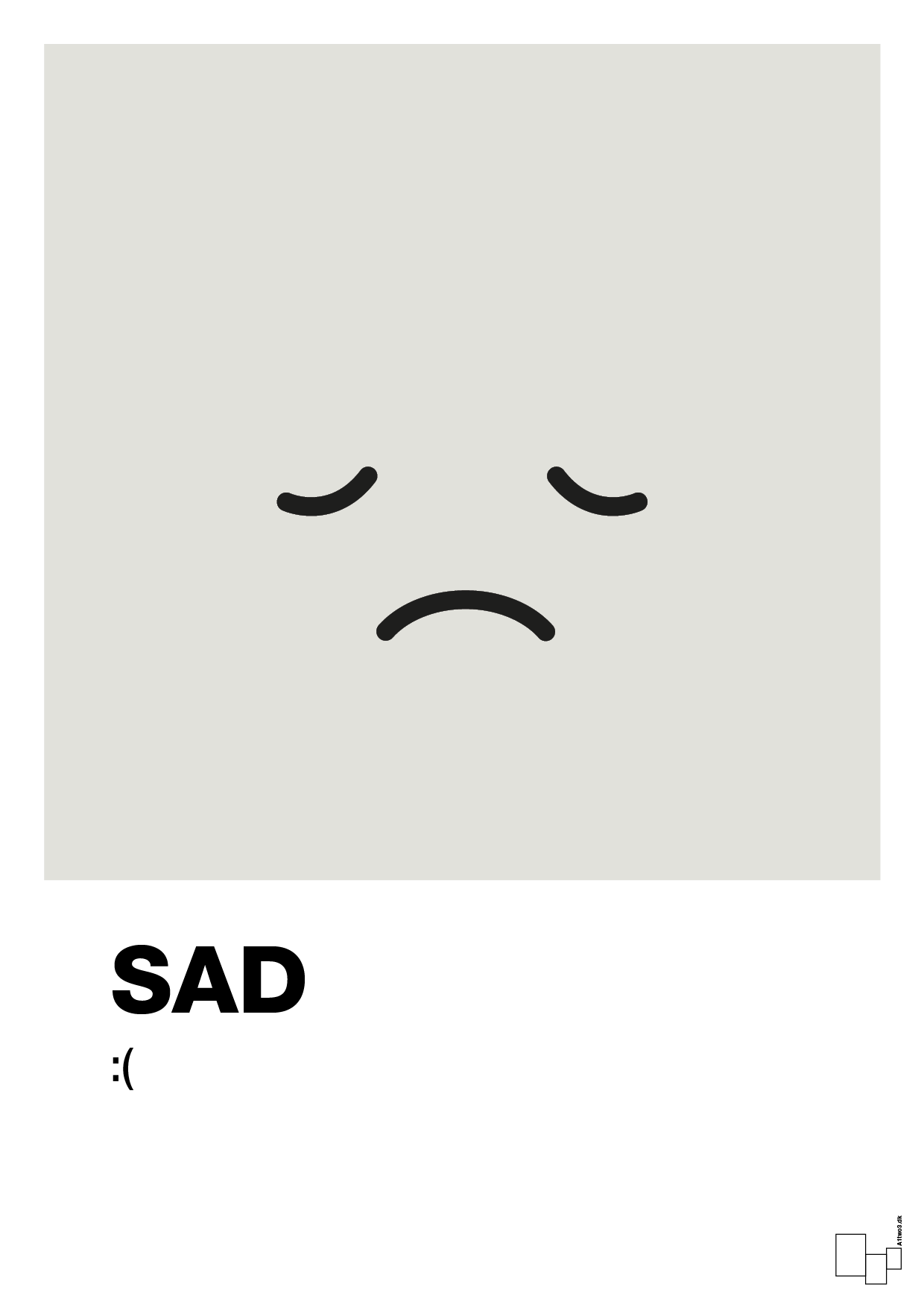plakat: sad smiley - painters white-Smiley-A1two3