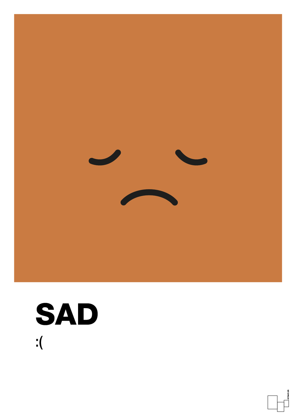 plakat: sad smiley - rumba orange-Smiley-A1two3